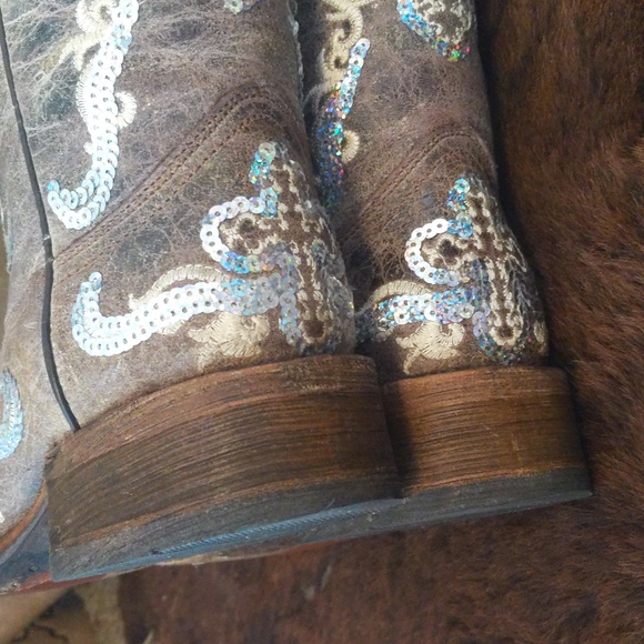 CORRAL A2932 embroidered distressed leather sequin cross cowgirl western boots 6 - Picture 16 of 16